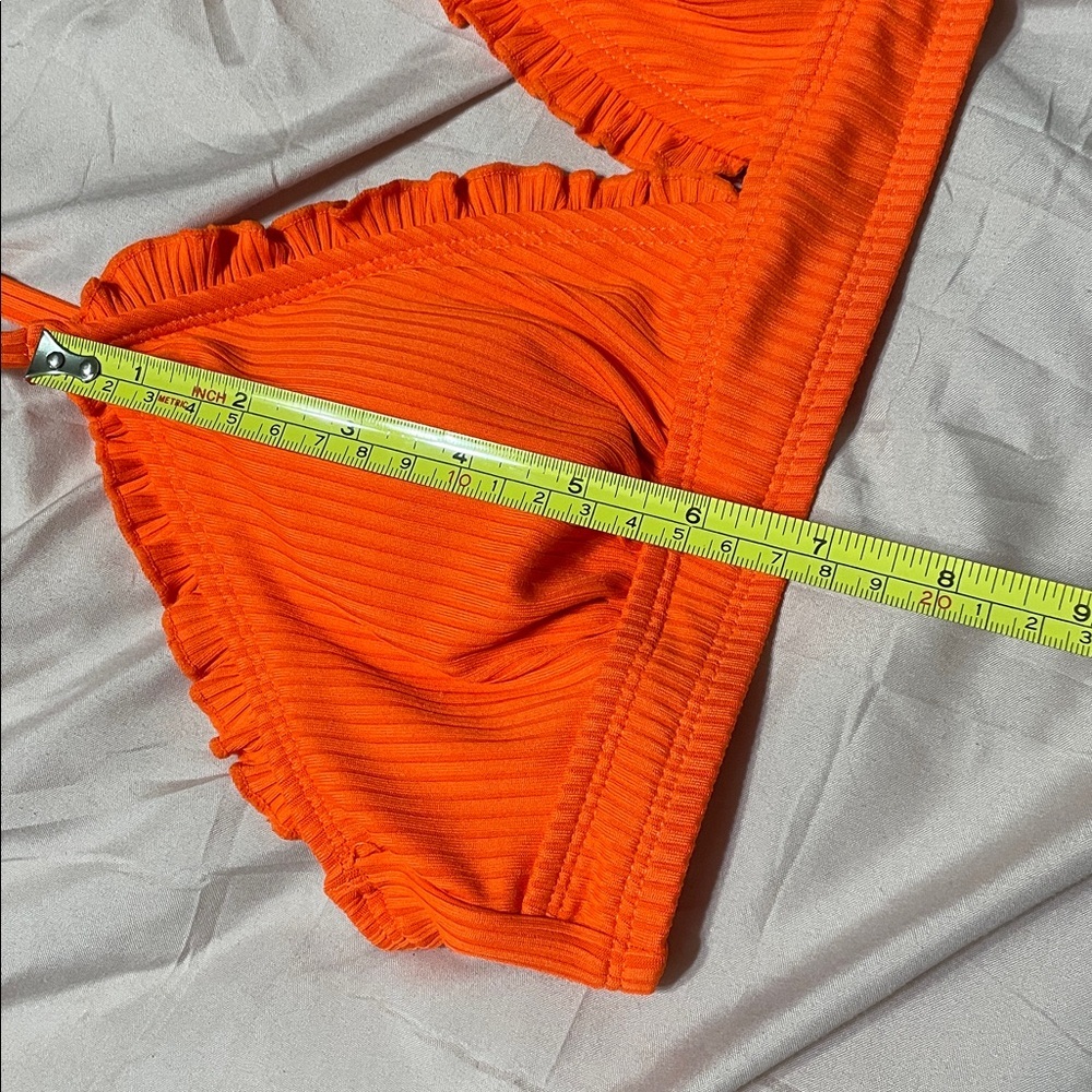NWT Cupshe Alegria Ruffle Ribbed Triangle Bikini Swimsuit Top Size Small - Picture 10 of 11